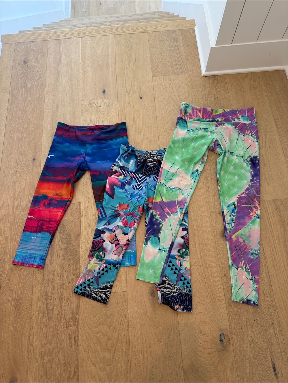Onzie Multi-Color Women's Leggings Pack - Tie-Dye, Tropical & Sunset Prints